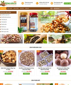 Mẫu website bán hạt điều